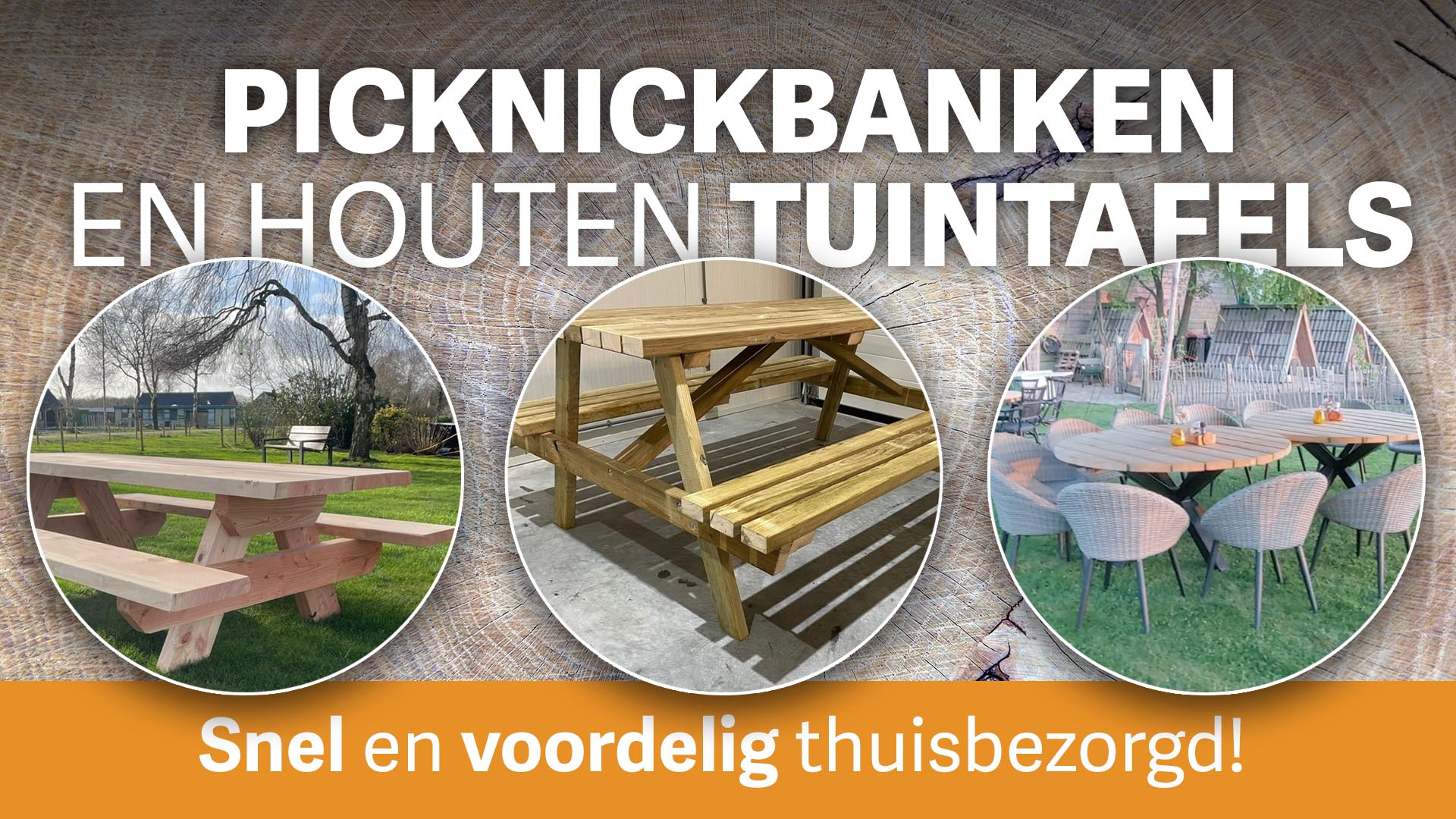 Picknick tuintafels en tafels met metalen onderstel