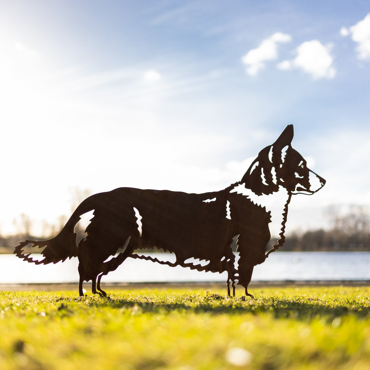 Welsh-Corgi-van-cortenstaal-metalen-huisdieren-schotse terrier-Shiba inu-Duitse herder-Franse bulldog -