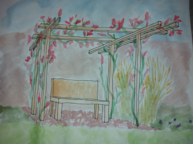 houten, pergola, Tuininspiratie, tuinontwerp